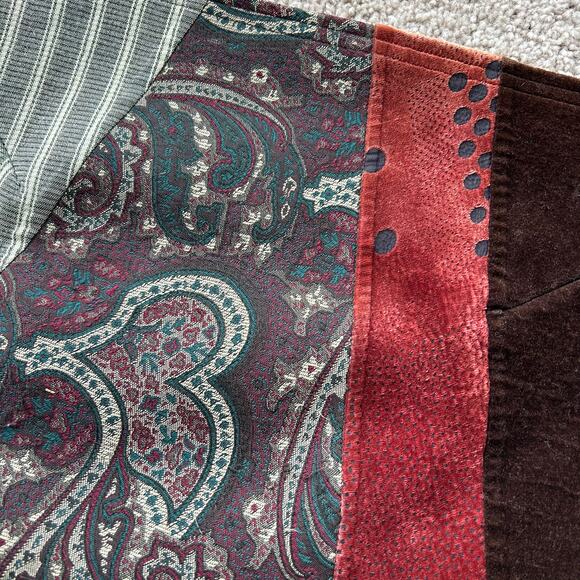 90s Vintage Oversized Hobo Shoulder Pag Purse Patchwork Boho Silk Velvet Large - Picture 3 of 11